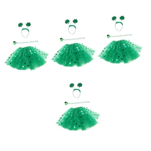 Abaodam 4 Sätze Irisches Stirnband St Patrick's Patricks Day Halskette st patricks day haarschmuck st patricks day bekleidung st. Patricks Rock st. Patrick's Day Kopfschmuck Gittergewebe von Abaodam