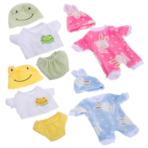 Abaodam 4 Sätze Puppen-Strampler Kleidungsset Für Babypuppen Mädchen Verkleiden Sich Bjd-Puppen Puppentierkleidung Spielzeug Kleidung Kinder Mädchen Rosa Hundepyjama Polyester von Abaodam