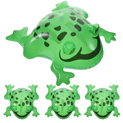 Abaodam 4 Satz Aufblasbarer Froschballon Röhren Frösche Aufblasgerät Luftballons Stanzen Federnd Schwimmbad Ballondekoration Neuheit Ballon Ballonverzierung Pvc Green von Abaodam