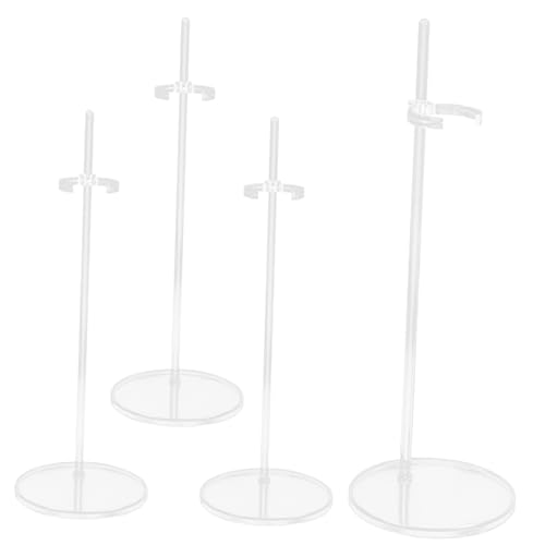 Abaodam 4 Stück 30cm Puppe Transparenter Plexiglasständer Kunststoff Standdisplay Ständer Taillenständer Puppenständer 4stk Transparenter Standfuß Bärenstand Regal Tragrahmen Baby Plastik von Abaodam