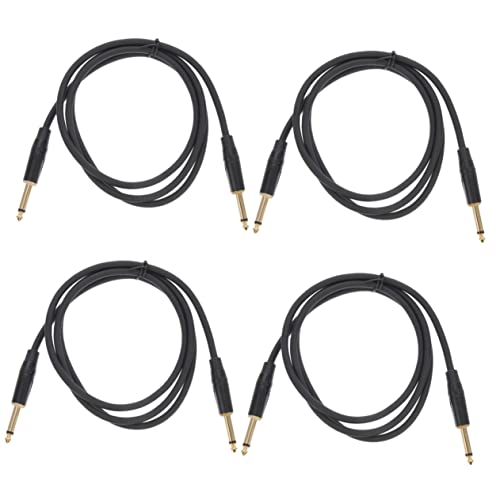 Abaodam 4 Stück 65mm Audio Kabel Gitarrenkabel Soundbox-lautsprecher Gitarre Kabel Versorgung Mikrofon Lautsprecher Verstärkerkabel Aux-kabel Für E-gitarre Freies Kupfer Black von Abaodam