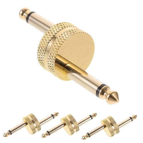 Abaodam 4 Stück Audio-Doppelstecker Roller USB-Ladegerät Auslauf Verbinder USB-Adapter zweifachstecker lautsprecher adapter 6,35 Gitarrenstecker Gitarren-Patch- Metall Golden von Abaodam