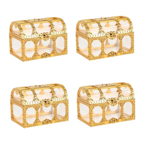 Abaodam 4 Stück Boxen Schatzkiste Pralinenschachtel Hemdenboxen Für Hochzeitsdeko Boxen Dekoration Schatztruhe Retro Kleidungsboxen Für Schatzkisten 1Br Kunststoff Golden von Abaodam