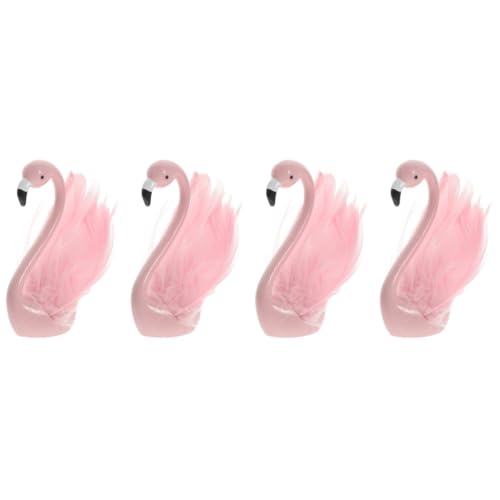 Abaodam 4 Stück Flamingo-Ornamente Flamingo-Kuchenaufsatz Schwimmbad Figur Laternen Kuchendekoration Flamingo-Modell Kuchen Flamingo Flamingo Wohnkultur Harz Rosa von Abaodam