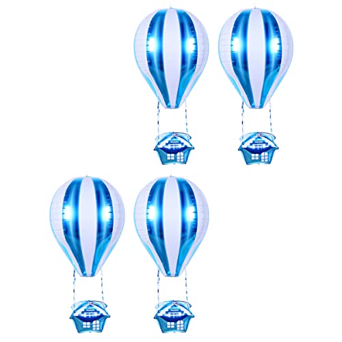 Abaodam 4 Stück Heißluftballon Dekoration Ballongirlande Luftballon-Herzstück hochzeitslaken hochzeitsbingo Babytragetuch jungs Geburtstagsfeier Ballon Heißluft-Folienballon Blue von Abaodam