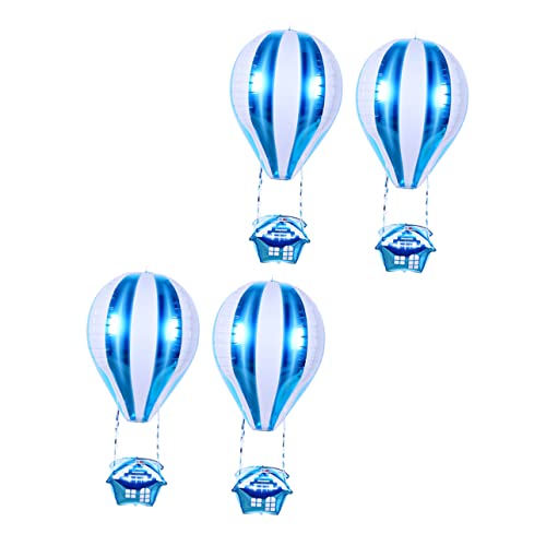 Abaodam 4 Stück Heißluftballon Dekoration Folienballons Zum Kindergeburtstag Geburtstagsfeier Ballon Größer Dekorationen Aus Luftballons Heißer Aluminiumballon Film Aluminiumfolie Blue von Abaodam