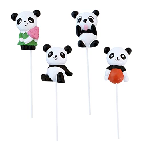 Abaodam 4 Stück Pandas-plugin Cupcake-topper Panda-kuchenaufsatz Obstkuchen Schöne Tortenaufleger Kuchen Liefert Topper Für Kuchen Party-kuchen-topper Geburtstagstorte Dekoration Harz von Abaodam