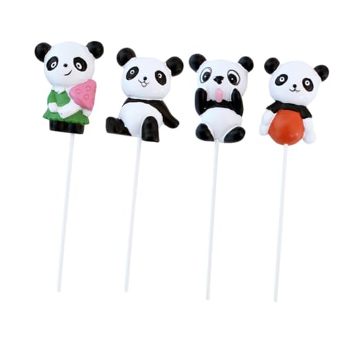 Abaodam 4 Stück Pandas-plugin Schöne Tortenaufleger Geburtstagstorte Topper Cupcake-topper Panda-kuchen Kuchendekorationen Kuchen Liefert Obstkuchen Kuchen Verzieren Topper Für Kuchen Harz von Abaodam