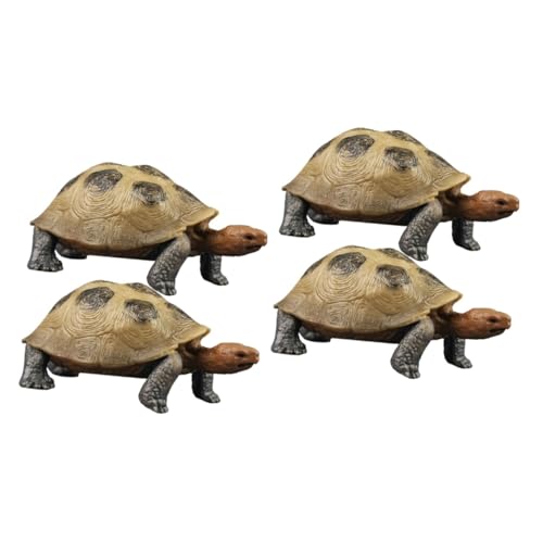 Abaodam 4 Stück Simulierte Schildkröte Landschildkrötenfigur Schildkrötenspielzeug Für Kinder Wohnkultur Auto-dekor Stehendes Schildkrötenmodell Mini Kleinkind Geschenk PVC Schreibtisch von Abaodam