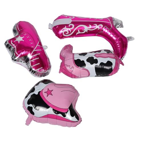 Abaodam 4 Stück Western-partyballons Bachelorette Luftballons Pferdeballons Geburtstagsfeier Ballon Western-cowgirl-dekoration Disco-cowgirl-partydekorationen Fiesta-ballons Aluminiumfolie von Abaodam