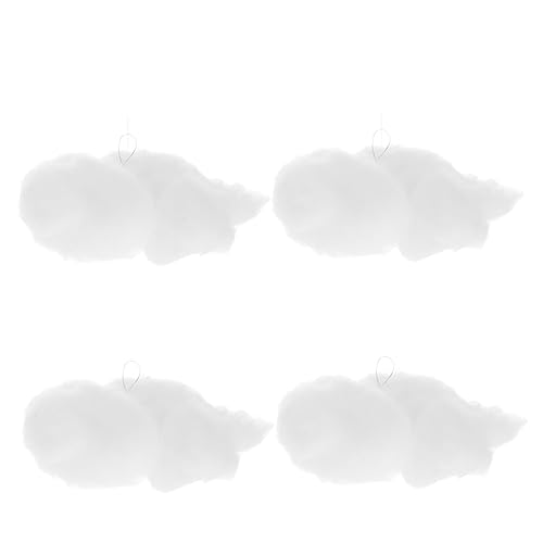 Abaodam 4 Stück Wolkendecke Flusen Schlafzimmer Cloud Dekor Kinderzimmer Wolkendekor Wolkenlicht Flauschig Wolken Für Decke Flauschig Schwimmende Wolken Dekor Weiß 3D Hängelampe Hochzeit von Abaodam