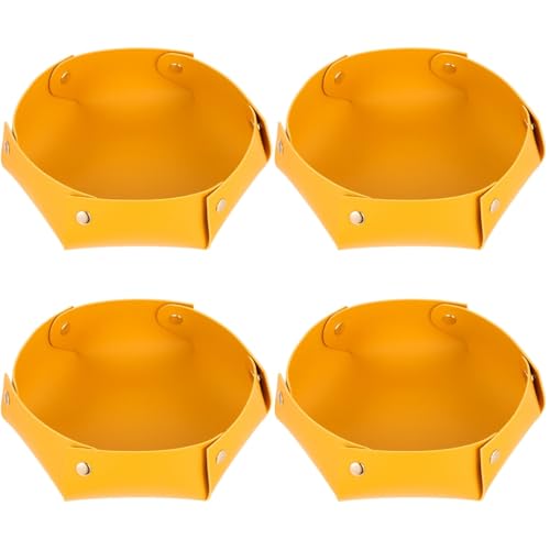 Abaodam 4 Stück Würfelfach Für Würfel Ablagefach Schreibtisch-Organizer-Regal Desktop-würfelablage Tisch Tablett Desktop-Speicher Schreibtischablage Faltwürfel Yellow Pu von Abaodam