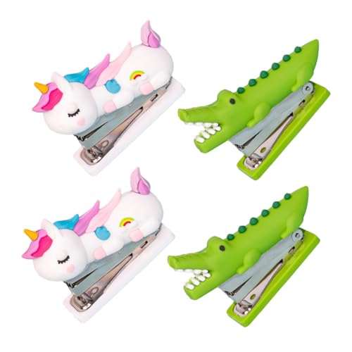 Abaodam 4 Stücke Tier Hefter Einhorn Krokodile Geformt Desktop Hefter Nette Hand Hefter Mini Handheld Hefter Cartoon Schreibwaren Für Kinder von Abaodam