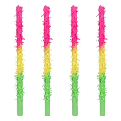 Abaodam 4-Teiliges Pinata-Stick-Set Buntes Pinata-Schläger-Stick Pinata-Spielzeug Kindergeburtstagsparty-Zubehör Gastgeschenke Spielzeug Jubiläumsfeier Dekorationen Requisiten von Abaodam