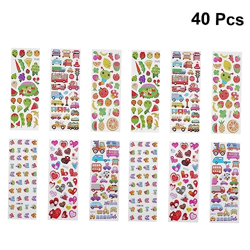 Abaodam 40 Blätter Cartoon-Aufkleber bastelset basteln für Geschenkidee Sticker für Auto car Sticker Cartoon- -Aufkleber 3D-Aufkleber für DIY Handwerk Aufkleber von Abaodam