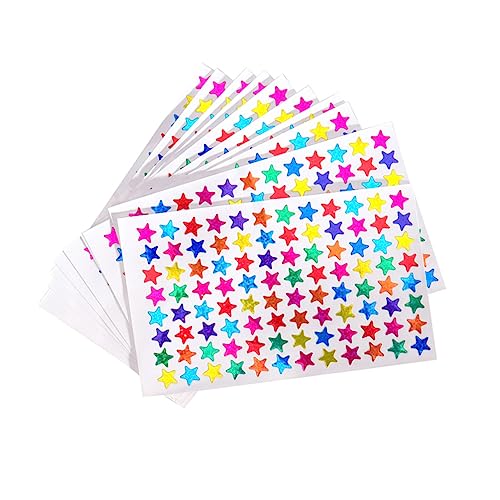 Abaodam 4800 Bunte Kinderstern Aufkleber Dekorative Pentagramm Sticker Für Belohnungen Schulprojekte Und Bastelarbeiten 960 Aufkleber Pro Packung von Abaodam