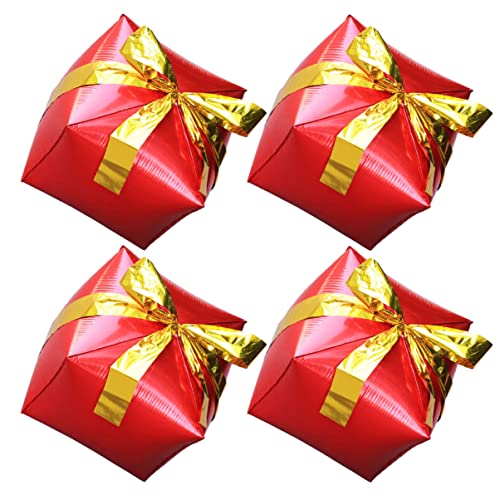 Abaodam 4pcs Aluminium Filmballons Geschenkbox Geformte Ballons Weihnachtsfeier Vorräte von Abaodam