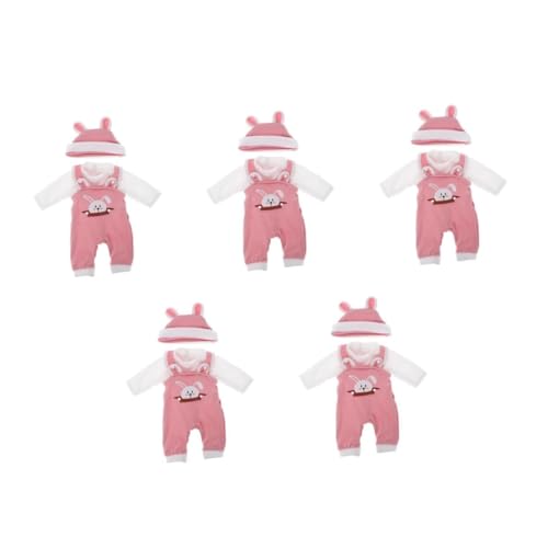 Abaodam 5 Sätze Puppenkleidung Spielzeug für Kinder Geburtstagsgeschenk Spielzeug Puppen Spielzeugpuppen kinderspielzeug Kleidung für Puppen Puppensachen Puppenzubehör Polyester Rosa von Abaodam