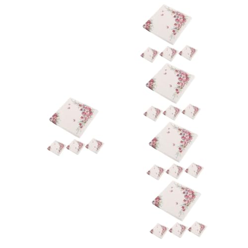 Abaodam 5 Stück 4 Papierserviette Frühstücksservietten Frühling Servietten Themenbezogene Partyservietten Rosa Cocktailservietten Frühlingsdeko Dessertservietten Bankett Blumen Hochzeit von Abaodam