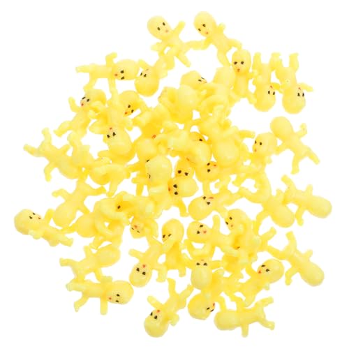 Abaodam 50 Stück Dekorationen Für Die Babyparty Mädchen Winzige Figuren Miniatur Kleine Puppen Babypuppe Babys Minipuppenkleidung Mini-EIS Mini- Plastik Yellow von Abaodam