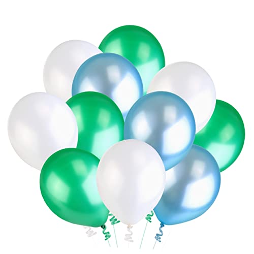 Abaodam 50 Stück Latexballon Hochzeitsballons Hochzeitsfeier Geburtstagsfeier Ballon Metallische Blaue Luftballons Perlenballon Juwelenfarbene Luftballons Gepunktete Luftballons Green von Abaodam