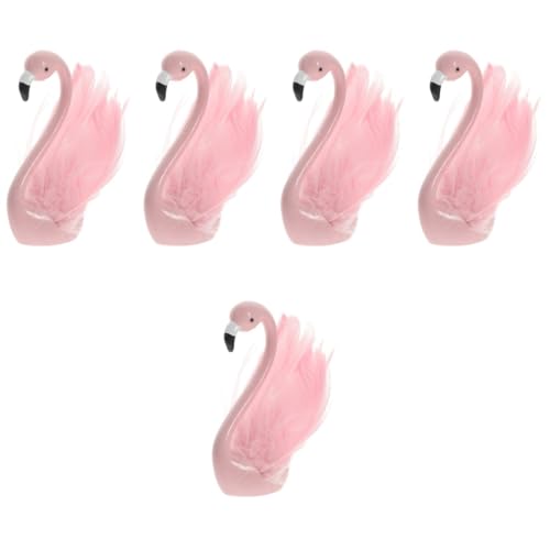 Abaodam 5St Flamingo-Ornamente Flamingo-Kuchenaufsatz Flamingo-Vase Flamingo Gartenverzierung Schwimmbad Figur Flamingo-Verzierungen Flamingo-Dekoration für den Desktop Harz Rosa von Abaodam