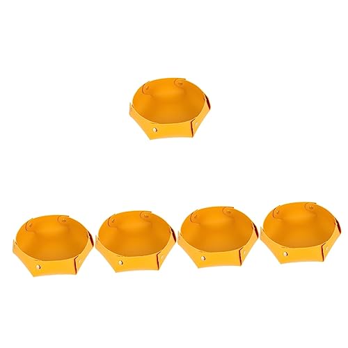 Abaodam 5St Würfelfach Faltbare klappbare ordnungsboxen Jewelry Tray kreatives Würfeltablett Desktop-Ablagefach Schreibtischablage Würfel-Aufbewahrungshalter Pu Yellow von Abaodam