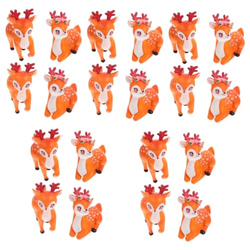 Abaodam 5sets Mikro-landschaftsverzierung Figuren Reh Hirsch Autodekoration Animal Figures Living Room Decoration Desktop Kleine Hirschstatuen Miniatur-hirsch Pvc 4pcs*5 von Abaodam