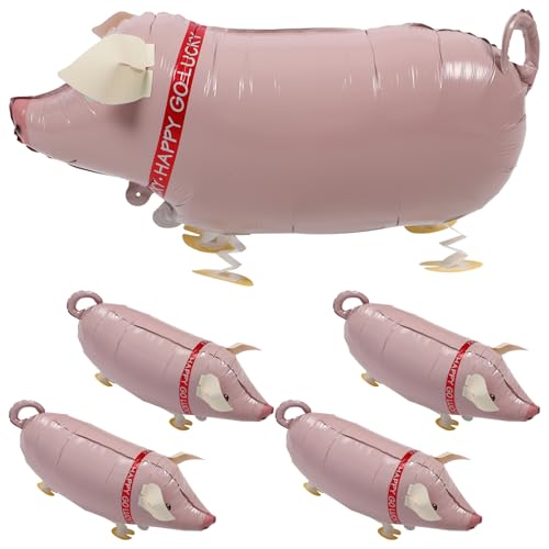 Abaodam 5st Ballon Badespielzeug Ausgestopft Prallen Tiere Figur Mini- Haustier Massenspielzeug Karikatur Lamm Schwimmbad Mini-enten Kinderspielzeug Rosa Aluminiumfolie von Abaodam