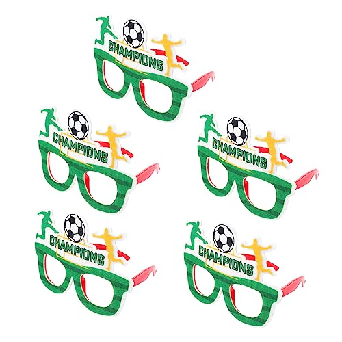 Abaodam 5st Wm-brillengestell Brillenkostüm Praktische Partybrille Sportbrillen Party-requisite Einzigartige Partybrille Partyzubehör Partybrille Im Fußballstil Kostümzubehör Plastik Green von Abaodam