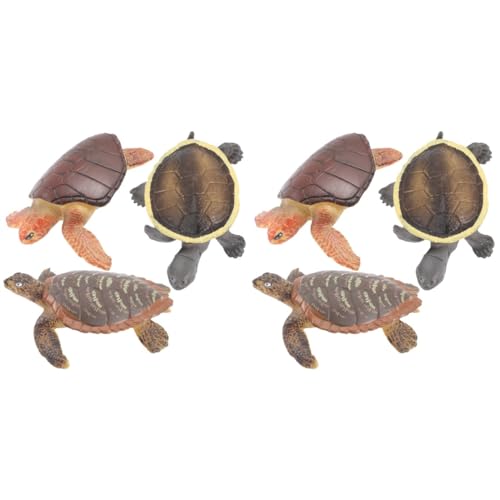 Abaodam 6 STK Schildkröten-Modell Puzzle-Spielzeug Tischminiaturen Spielzeug-schildkröten-Figur Desktop-Spielzeug Krabbelspielzeug Lernspielzeug Reptilien Tier Ornamente Plastik Kind von Abaodam