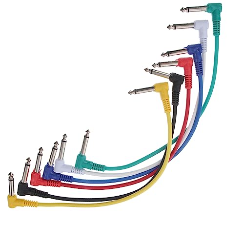 Abaodam 6 Stück Gitarren Patchkabel Stecker Gerade Und Rechtwinklig Für Gitarre Und Bass Ideal Für Effektpedale Geräuschlos Und Langlebig Flexibles Design Für Optimale von Abaodam