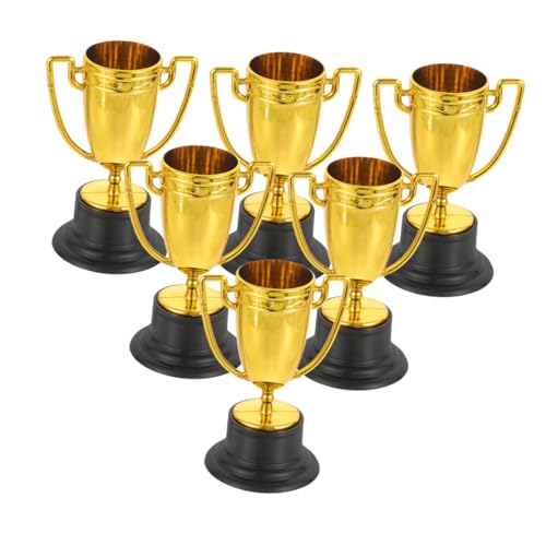 Abaodam 6 Stück Mini-trophäenbecher Für Kinder, Kleine Goldene Trophäen Aus Kunststoff Für Sportwettbewerbe, Partygeschenke, Schulbelohnungen, Klassenzimmerpreise von Abaodam