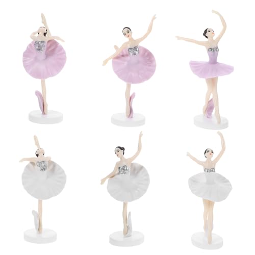 Abaodam 6 Stücke Entzückende Kuchen Ballerina Dekorationen Kreative Dessertschmuck (sortierte Farbe) von Abaodam