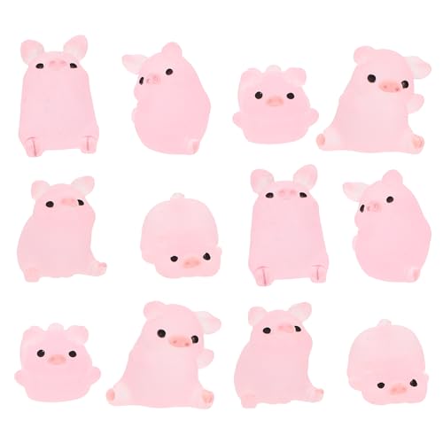 Abaodam 60 STK Schweinchen Ornament Schmuck Ornament Puppenhausdekoration Schweineauto-armaturenbrettverzierungen Cupcake Topper Kleine Tierfiguren Harz 3D Anhänger Fee von Abaodam