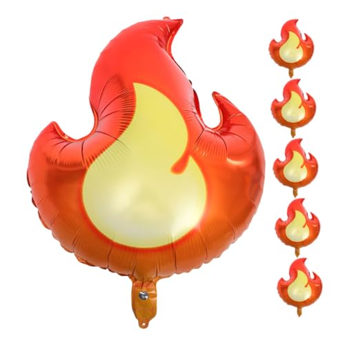 Abaodam 6St Flammenballon Ballon-Dekoration Kreative Folienballons hochzeit Neon Luftballons stanzen dekorative Luftballons zum Geburtstag Performance- Aluminiumform rot von Abaodam