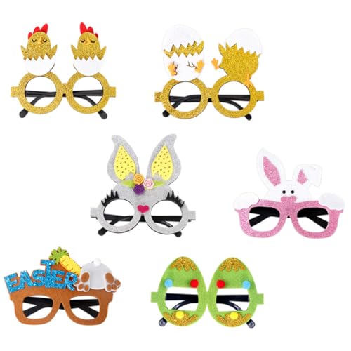 Abaodam 6St Ostern Brillengestell easter decoration Osterfest Dekoration Ostern Partybrille Sonnenbrille in Herzform Blaulichtbrille Osterbrille kreative Sonnenbrillen für Plastik von Abaodam