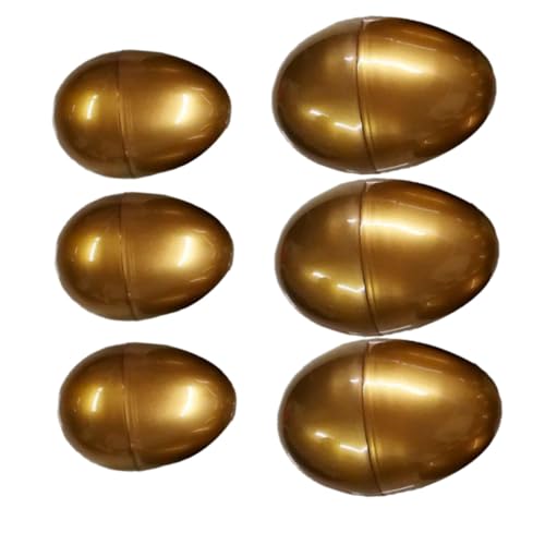 Abaodam 6St Ostern Requisiten ostereier fillable easter eggs Zappelspielzeug Kinderspielzeug Osterhandwerk spielzeuge Osterspielzeug Eierschale aus Kunststoff neu p Golden von Abaodam