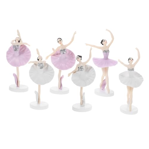 Abaodam 6St Tanz Ballett Mädchen Rosa Bailarina Feenkuchendeckel Spielzeugkuchen Figur birthday cake decoration cake decorating set Kuchen dekoratives Accessoire Kuchenverzierung Plastik von Abaodam