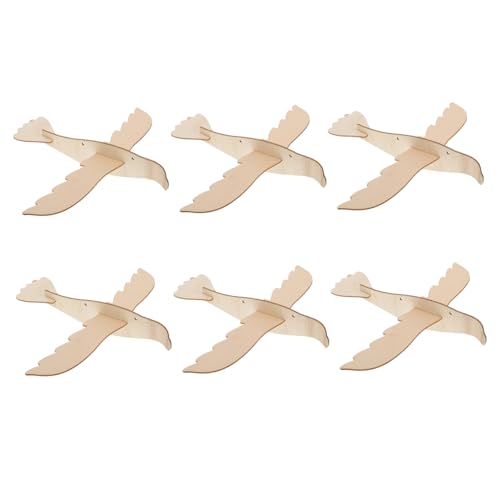 Abaodam 6St zusammengesetzter Adler aus Holz Stem 3D-Flugzeug-Montagespielzeug basteln Activity für Graffiti- aus Holz bemalen hölzern von Abaodam