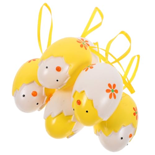 Abaodam 6st Eierschalen-küken-anhänger Ostereierdekoration Zum Aufhängen Ostervorräte Ostern Einzigartiges Ostereier Zum Aufhängen Festival- -requisite Osterdeko Plastik Yellow von Abaodam