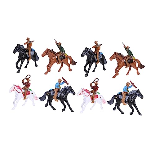 Abaodam 8st Cowboy Us-zubehör Dekorative Modelle Menschliche Mikromodelle Desktop-Modell-Verzierungen Americana-dekor Miniaturfiguren Reiterfigur Modell Tischdekorationen Aus Sand Plastik von Abaodam