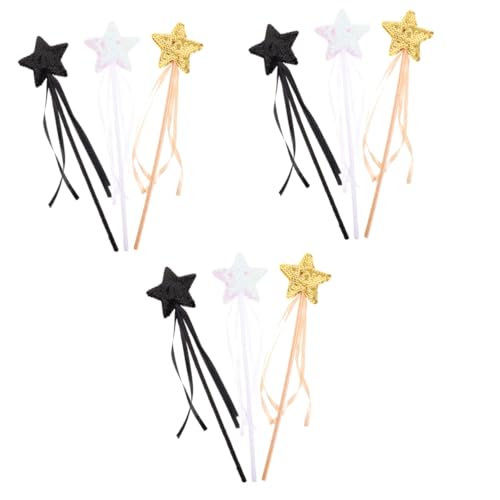 Abaodam 9 Stk Zauberstab aus Pailletten Glitzer Zauberstab Feenstab Halloween-Kostüme für Kinder fairy wand kinderkleider Zauberstäbe mit Schleifendesign Zauberstab Spielzeug Stoff von Abaodam