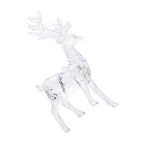 Abaodam Elchverzierung Urlaub Elch Tisch-weihnachtsrentier Rentier-weihnachtstischplatte Rentier-Ornamente Elch-dekore Elch Weihnachtsschmuck Rentier-Figur Acryl Transparent von Abaodam