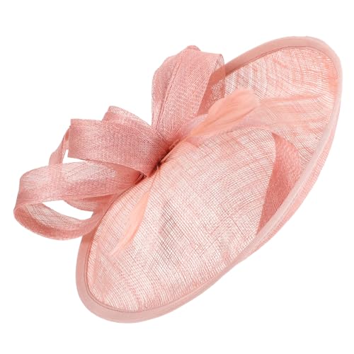 Abaodam Haarfascinatoren für Frauen Frauen Kleiderhüte für Damen Fascinator für die Haare Haarklammer kleine hüte haarspange Braut Hochzeitshut Partyhut Haarspange Stoff Rosa von Abaodam