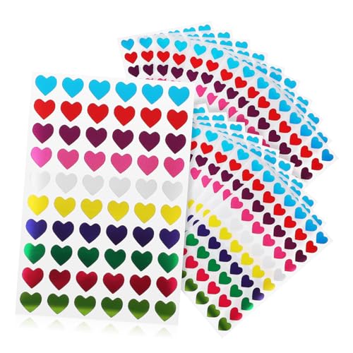 Abaodam Herzförmige Selbstklebende Aufkleber Dekorative Love Sticker Für Karten Und Bastelprojekte Belohnungsaufkleber Bunten Farben von Abaodam