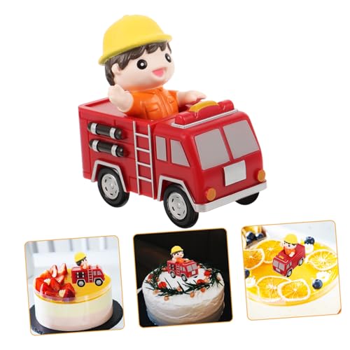 Abaodam Kuchendekoration Miniaturdekoration Jungenspielzeug Junge Spielzeug Feuerwehrauto kinder dekor partydekoration party decoration Autodekoration Kuchenverzierung Plastik rot von Abaodam