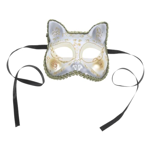 Abaodam Maske Katze Halloween Cosplay dekorativ hallowen masks haloween mask sauf wischtelgeschenk tuten Gesichtsbedeckung Partygeschenk Partyzubehör Plastik Weiß von Abaodam