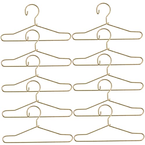 Abaodam Kleiderbügel Puppen Mini Kleiderbügel Für Puppen Kleiderhalter Für Spielzeugpuppen Organisatorisches Rack Für Kleidung 65mm Goldfarben Kleiderbügel Kinder von Abaodam