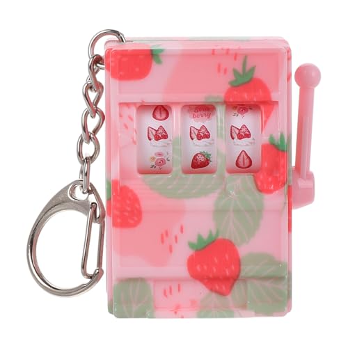 Abaodam Mini-spielautomat Schlüsselanhänger Für Minispiele Obst-schlüsselanhänger-spielzeug Taschenanhänger Auto Schlüsselanhänger Frucht-schlüsselanhänger Süßer Handyanhänger Rosa Plastik von Abaodam